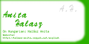 anita halasz business card